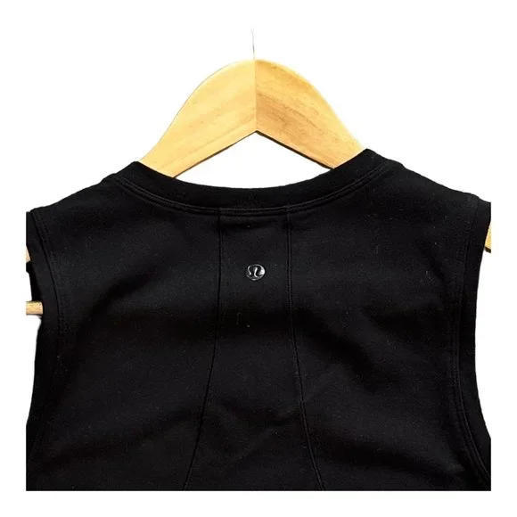 LULULEMON HIGH NECK CROP TANK TOP WOMENS SIZE 8 BLACK YOGA RUNNING PILATES. - Picture 5 of 6
